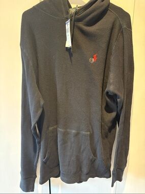 Polo by Ralph Lauren Men's Charcoal Waffle-Knit hoodie
